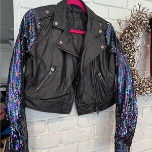 Black Sequin Sleeve Women's Jacket witch costume